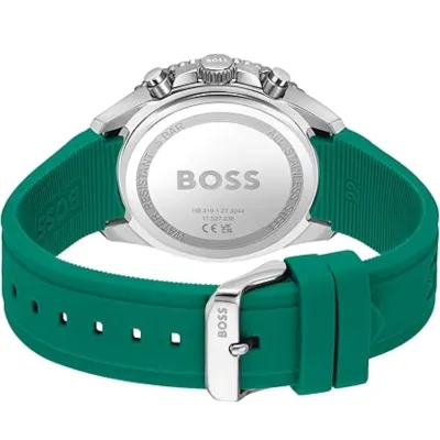 Hugo Boss Men's Runner Quartz Chronograph Green Silicone Watch